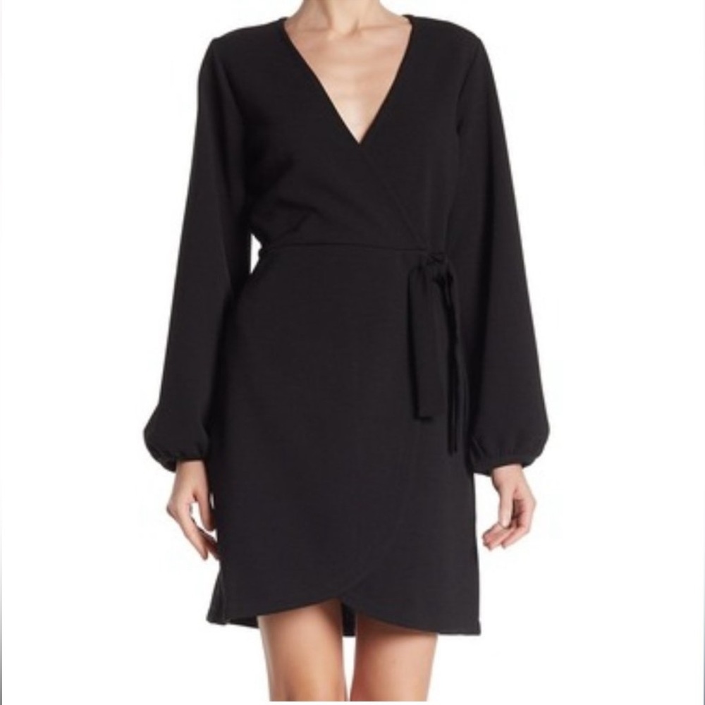 Nwt Madewell Long Sleeve Faux Wrap Dress | Size S True Black